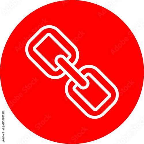 Hyperlink Vector Line White Circle Red
