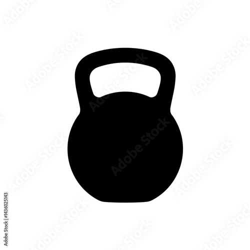 Kettlebell icon silhouette in black