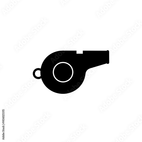 Whistle icon silhouette in black