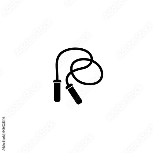 Jump rope icon silhouette in black