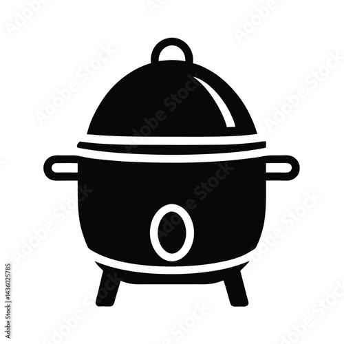 electric egg boiler on white background