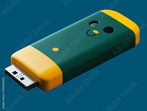 Futuristic pen drive mock up promoting stylish memory storage with next gen pen drive mock up photo