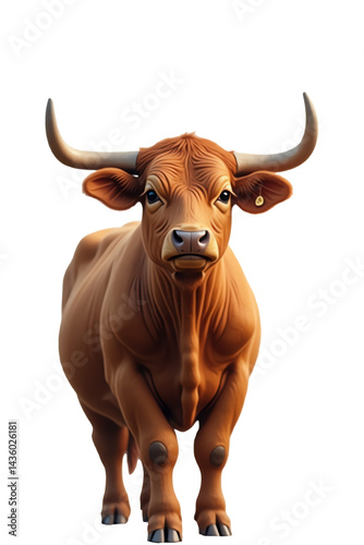 Elegant brown cow illustration for Eid ul-Adha, featuring realistic textures, Islamic geometric background, ideal for premium festive designs, greeting cards, and decorations