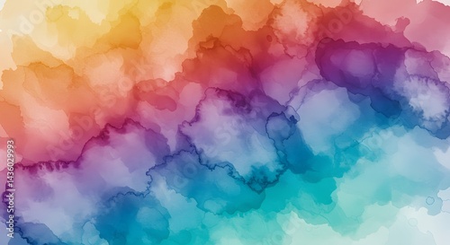 Vibrant rainbow watercolor background abstract colorful texture for design projects