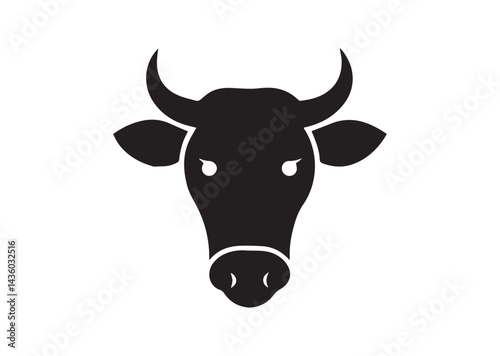 Cow head icon, Cow head Silhouette vector Design