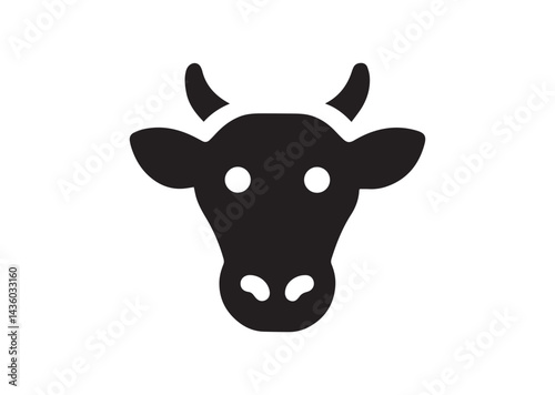 Cow head icon, Cow head Silhouette vector Design
