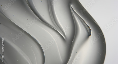 Elegant Silver Gel Wavy Texture Representing Fluidity And Modern Abstract Style