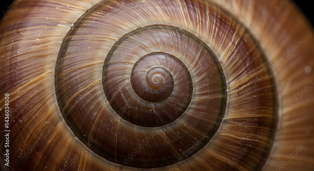 Snail Shell Close Up With Concentric Circles And Intriguing Texture