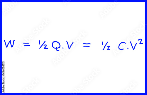 physics of electrical capacity, physics formula of energy stored in a capacitor