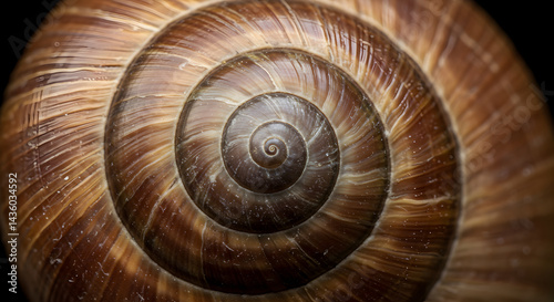 Intricate Spiral Design: A Captivating Macro View of a Snail Shell