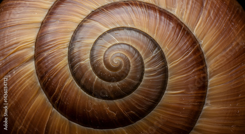 Intricate Geometric Spiral Pattern Formed By The Textured Shell Of A Snail