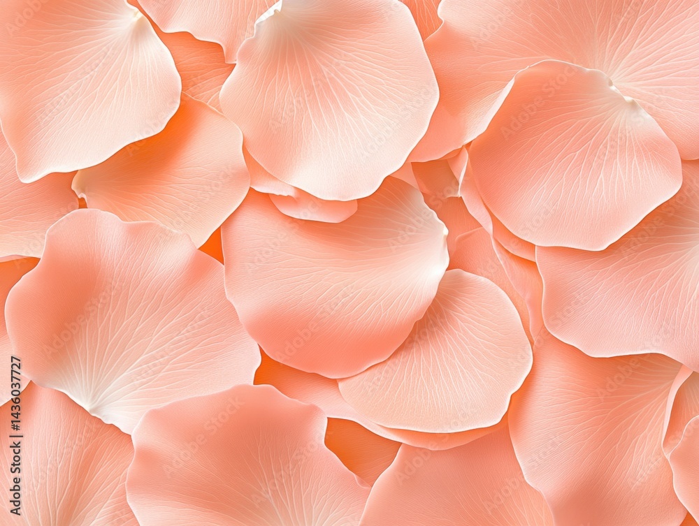 Soft peach-colored petals create a delicate, overlapping pattern. Close-up view Soft peach-colored petals create a delicate, overlapping pattern. Close-up view