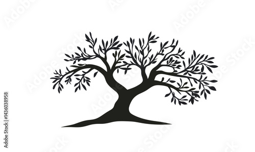 Minimalist Olive Tree Silhouette Vector SVG for Nature and Graphic Design Projects