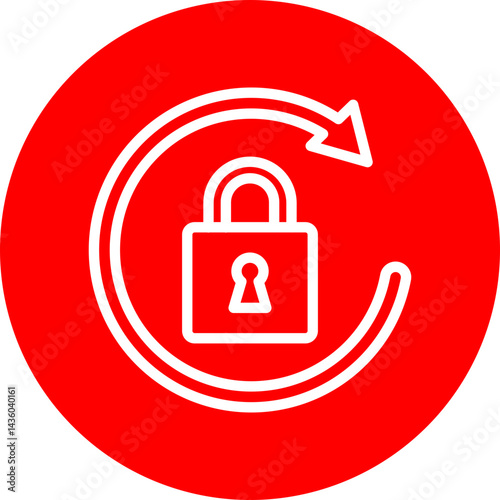Rotation Locked Vector Line White Circle Red