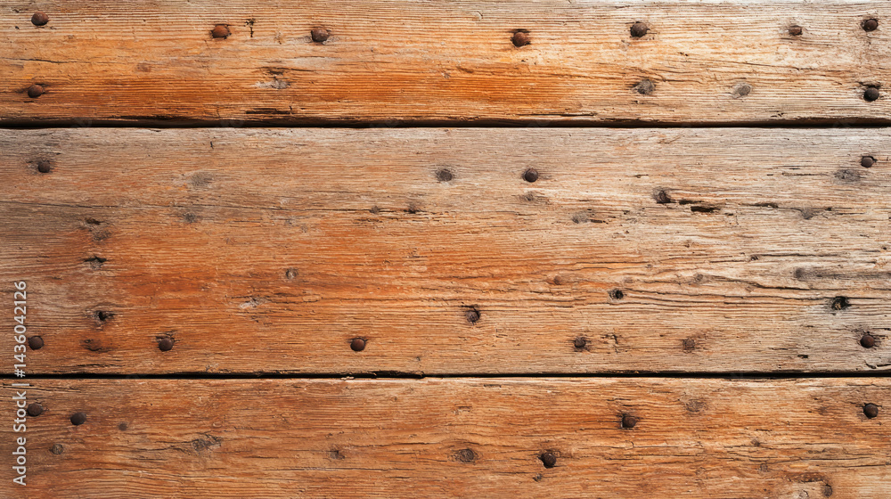 Naklejka premium Rustic planks wood texture wooden surface aged material vintage grain detail weathered planks nails design