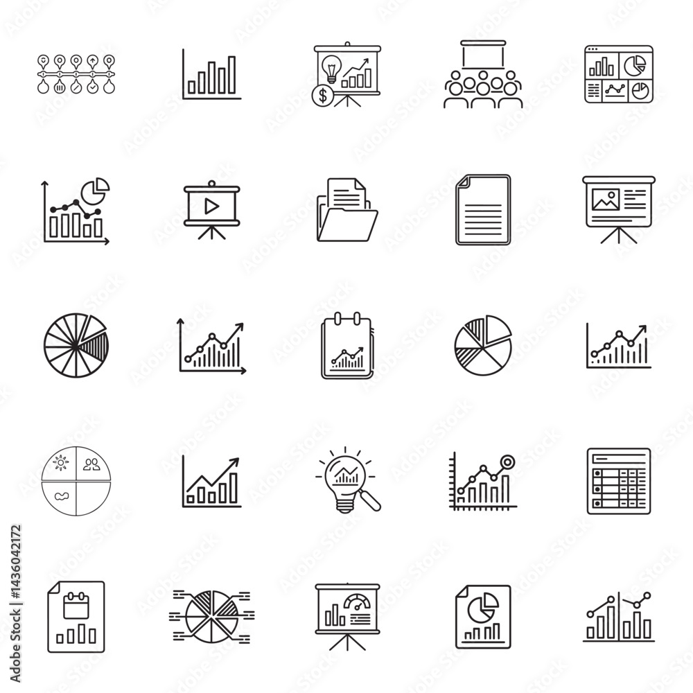 25 Business Presentation and Report Icons set
25 Business Presentation and Report Icons set