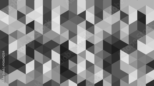 Abstract gray seamless geometric pattern polygon mosaic vector background illustration. Seamless black and white geometric pattern low-poly backdrop background. Black white triangle geometric pattern
