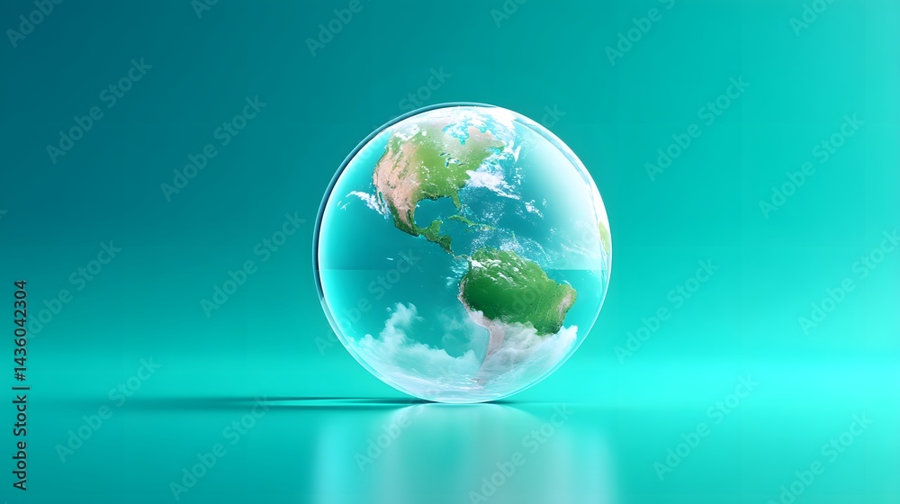 A beautiful depiction of Earth inside a transparent sphere, symbolizing global awareness and environmental responsibility. Ideal for sustainability and conservation themes. A beautiful depiction of Earth inside a transparent sphere, symbolizing global awareness and environmental responsibility. Ideal for sustainability and conservation themes.