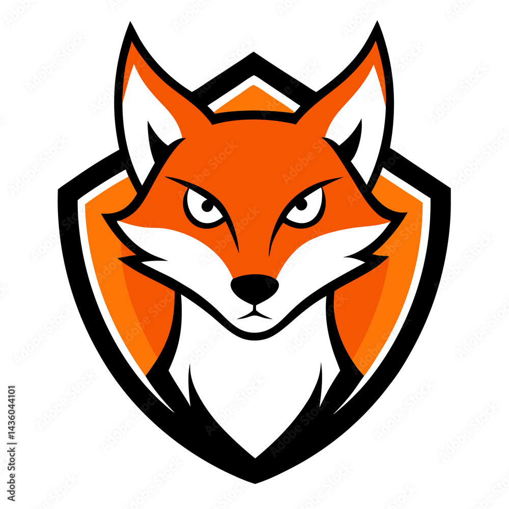Obraz premium Retro Fox mascot logo vector