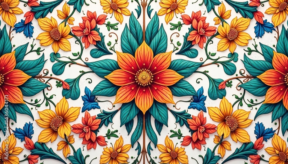 Intricate floral pattern, repeating seamlessly , high resolution, photo Intricate floral pattern, repeating seamlessly , high resolution, photo