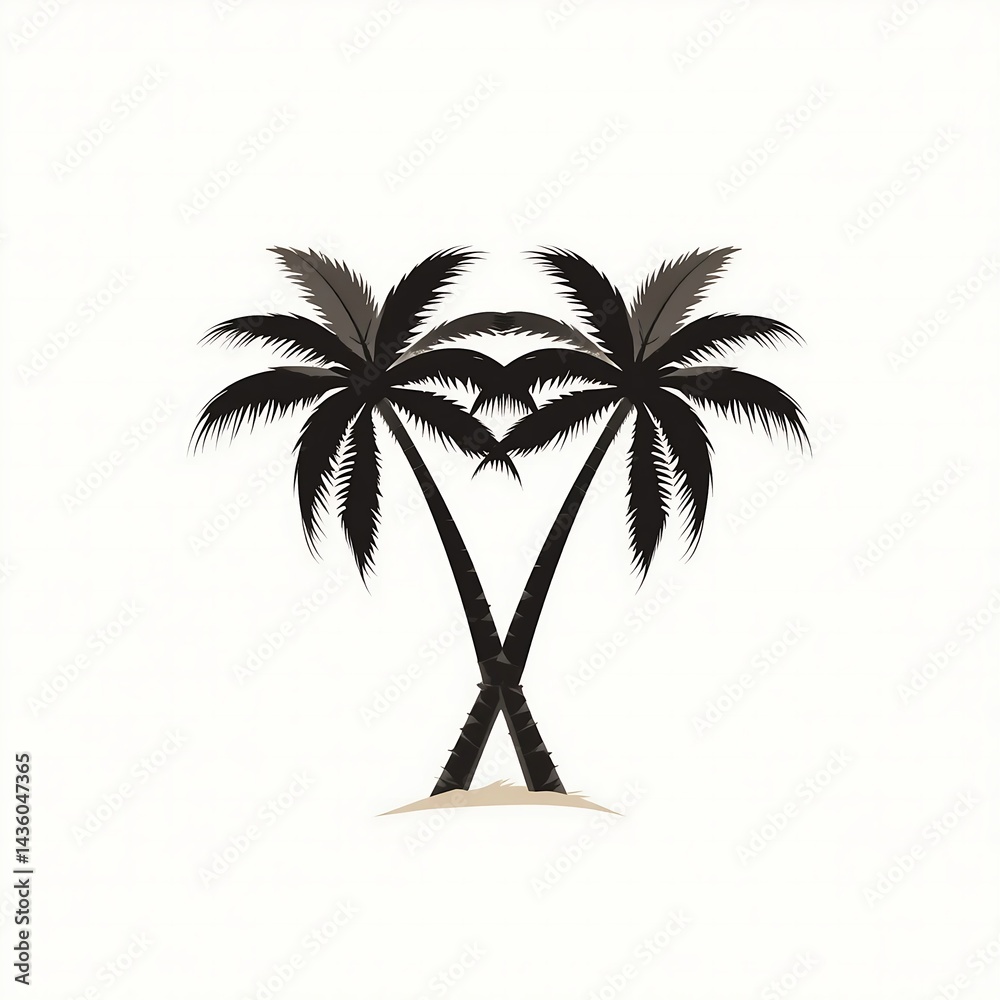 Obraz premium Tropical Palm Trees Illustration