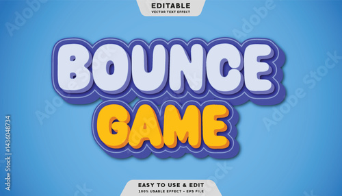 bounce game editable text effect template	
