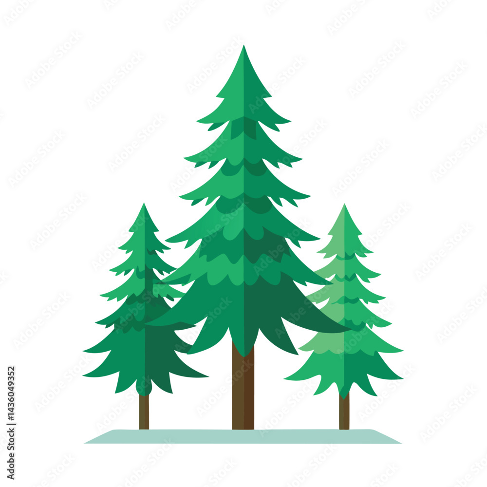 Fototapeta premium Ceder trees set icon on white background