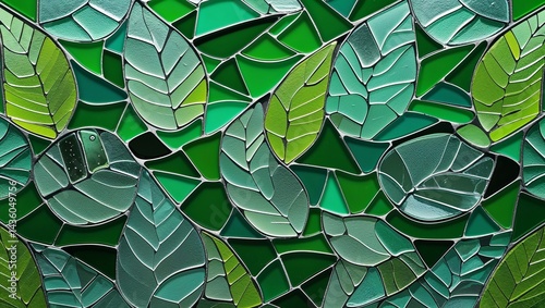 Obraz na płótnie Mulberry leaf bright green glass mosaic abstract design pattern artwork w salonie