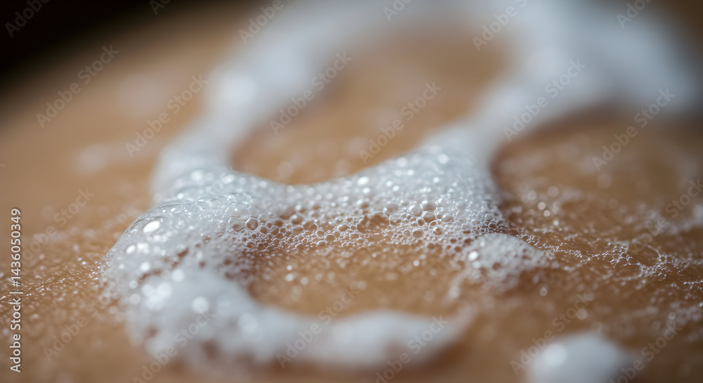 Macro Shot Of Foam Bubbles On Skin After Exfoliating Treatment Macro Shot Of Foam Bubbles On Skin After Exfoliating Treatment