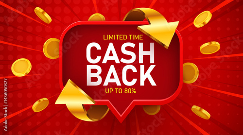Obraz na plátně Cashback icon. Cashback or money back label.