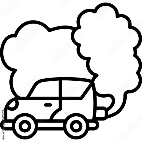 Car Pollution Line Icon