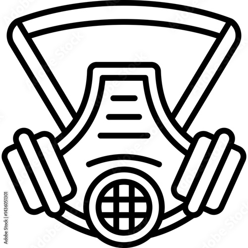Gas Mask Line Icon