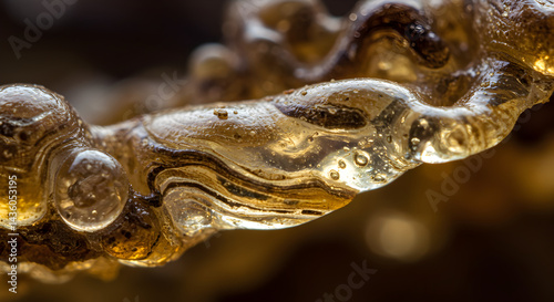 Wallpaper Mural Amber Colored Resin Formation With Trapped Air Bubbles Close Up Torontodigital.ca