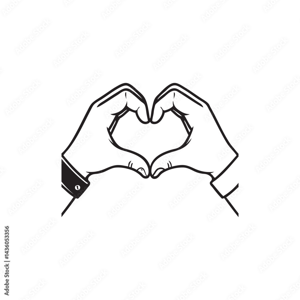 Fototapeta premium love sign with hands