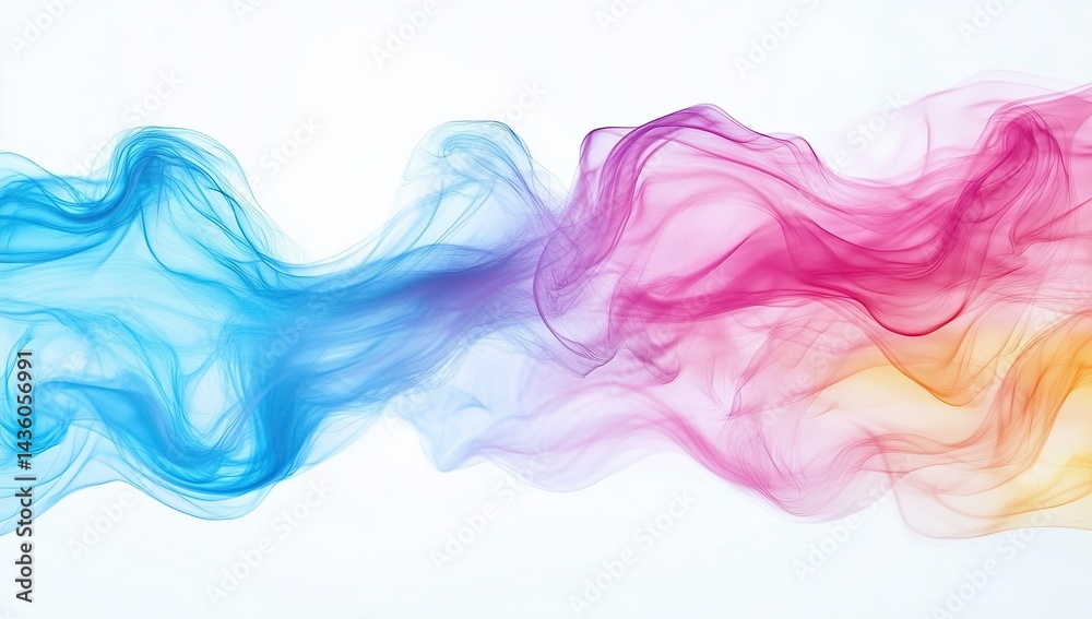 Colorful swirling smoke creates a mesmerizing abstract pattern with flowing hues of blue, pink, and orange in a light background Colorful swirling smoke creates a mesmerizing abstract pattern with flowing hues of blue, pink, and orange in a light background