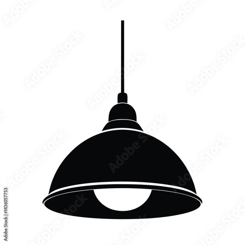 vector illustration of a hanging pendant light