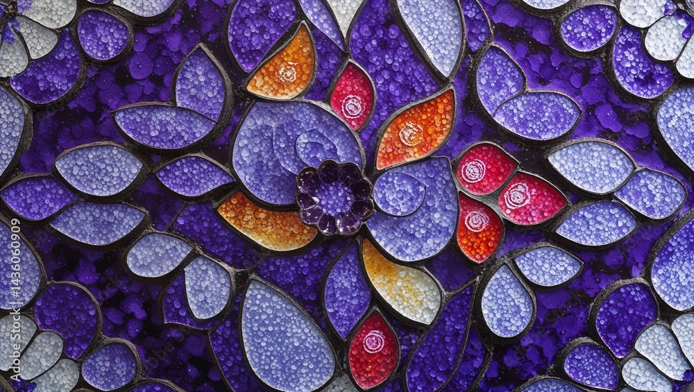 Violet ceramic mosaic abstract design pattern artwork