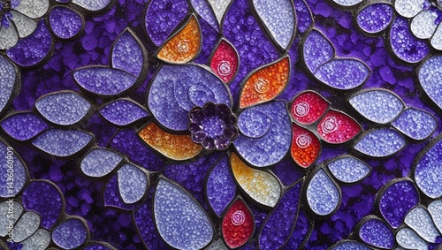 Obraz na płótnie Violet ceramic mosaic abstract design pattern artwork w salonie