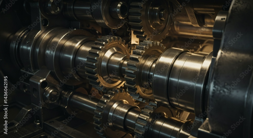 Intricate metal gears interlock, revealing the inner workings of a complex mechanism. Precision engineering is on display. Intricate metal gears interlock, revealing the inner workings of a complex mechanism. Precision engineering is on display.