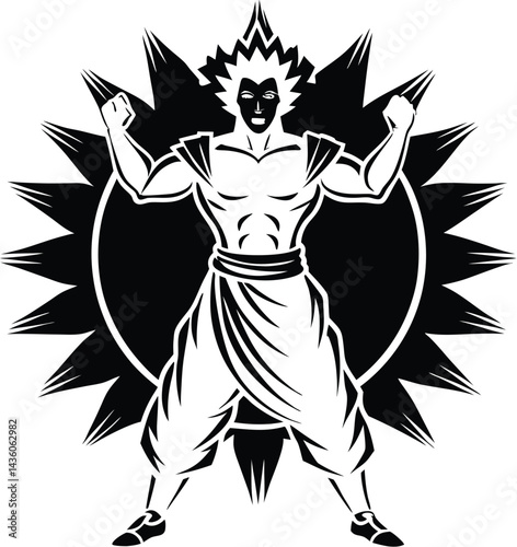 Kamehameha silhouette vector designs 18