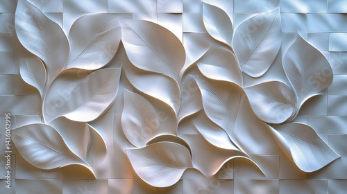 3D embossed leaf wall art