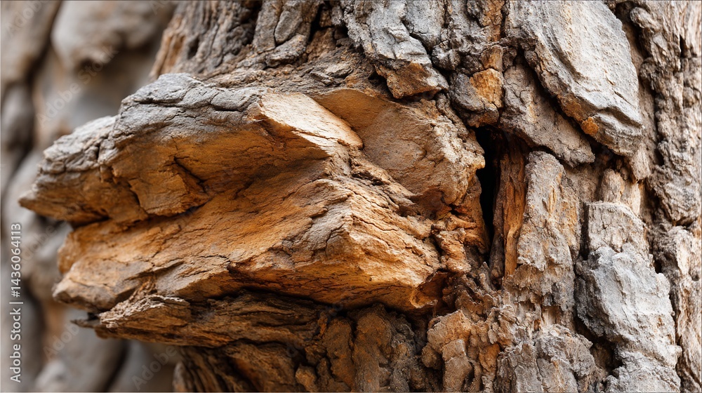 Tree bark outcropping rugged natural texture