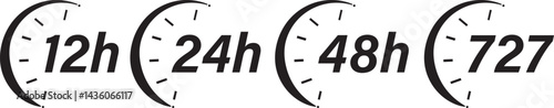 24 hours support vector icon. Editable Stroke Icon Collection. Support service. Vector Illustration
