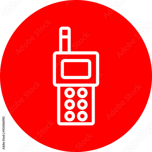 Walkie Talkie Vector Line White Circle Red