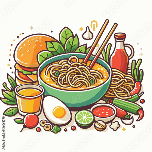 laksa, spicy, cuisine, food, asian, meal, delicious, dinner, bowl, soup, dish, traditional, lunch, shrimp, noodle, background, tasty, seafood, malaysian, cooking, healthy, fresh, cooked, noodles, ingr