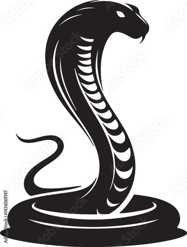 Cobra cute silhouette black vector