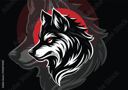 Dire Wolf Side Head Silhouette Vector