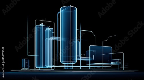 Modern Industrial Architecture with Futuristic Transparent Design