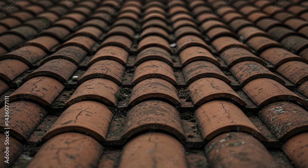 Terracotta Tiled Roof Pattern, Architectural Detail and Design Concept Terracotta Tiled Roof Pattern, Architectural Detail and Design Concept