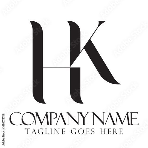 Creative letter HK or KH vector logo design for luxury, fashion, jewelry, boutique, and startup